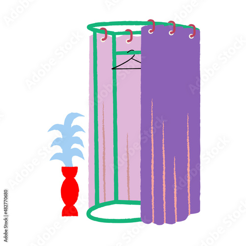 Changing room vector illustration