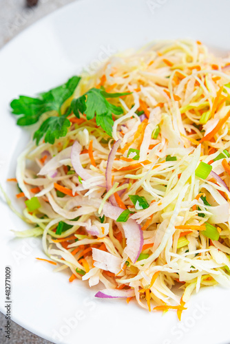 Fényképezés salad cabbage, carrot, onion fresh portion dietary healthy meal food dieter stil
