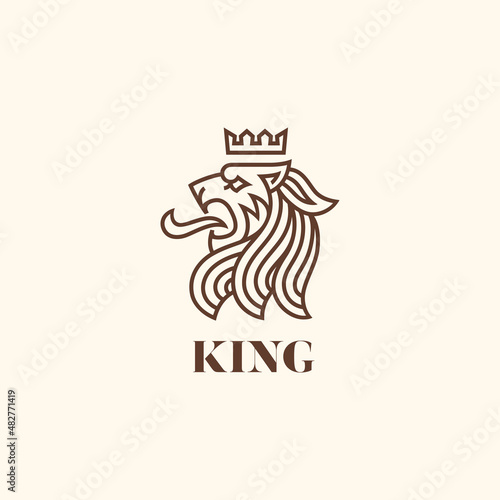 Heraldic lion head logo