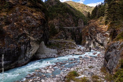 Hillary Bridge in Nepal photo