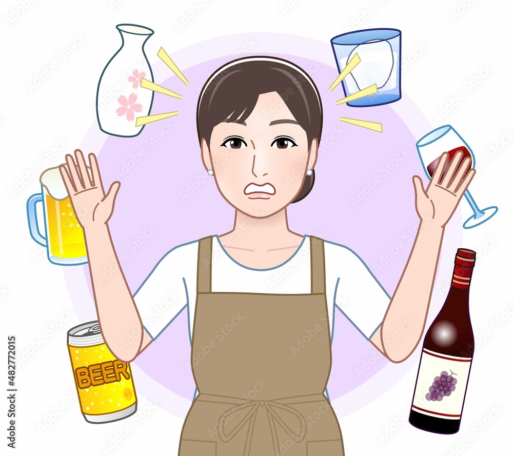 色々なお酒と女性