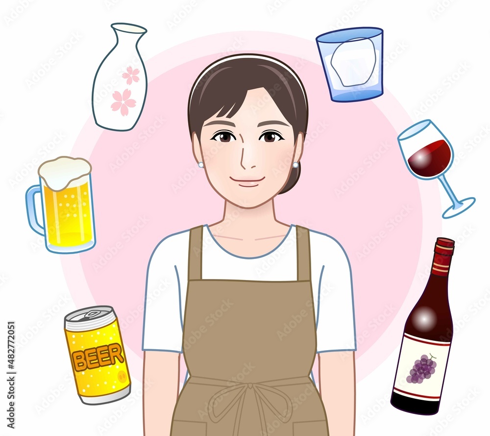 色々なお酒と女性
