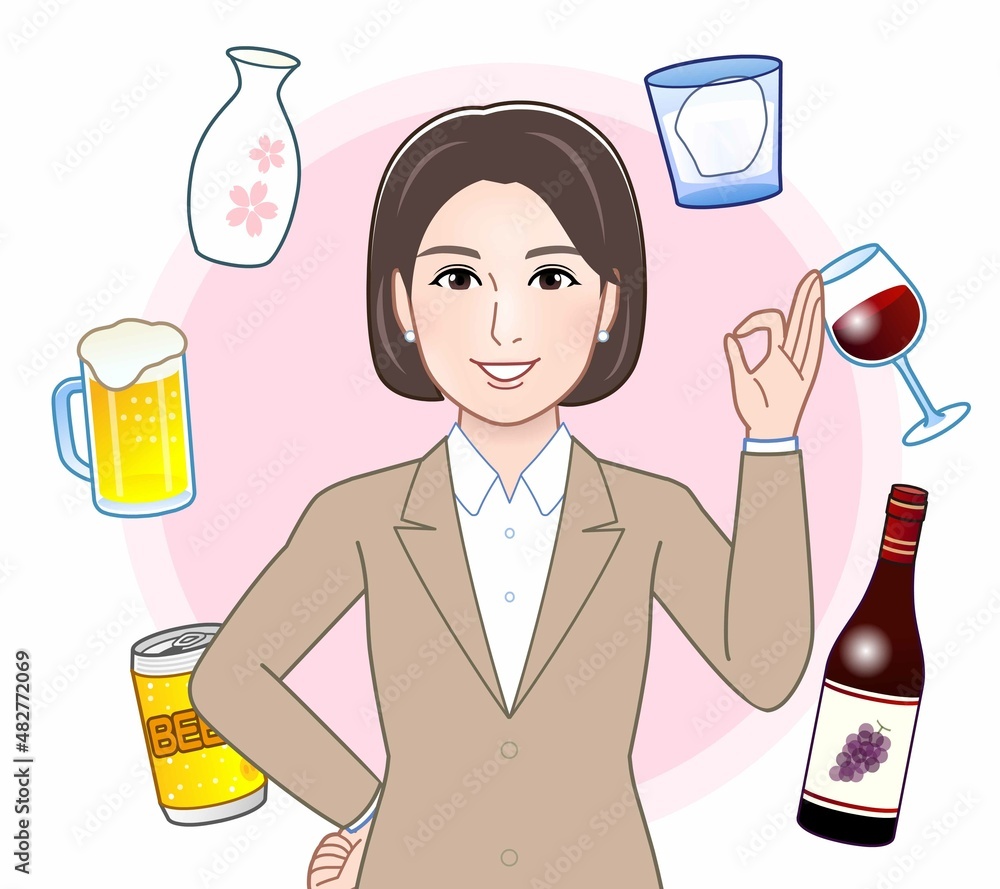色々なお酒と女性