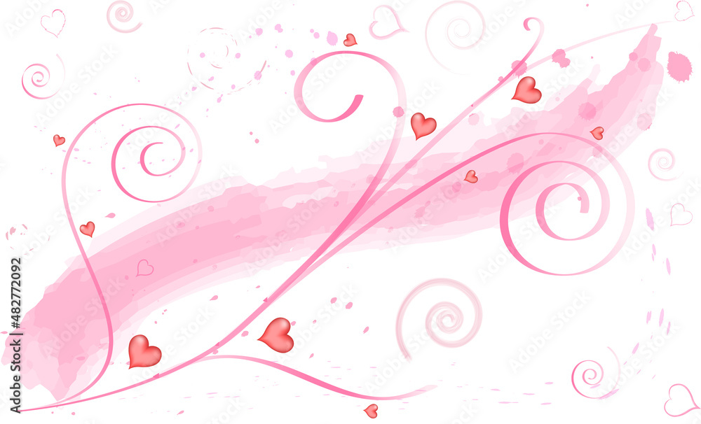 beautiful abstract background of red painted hearts, for Valentine's day beautiful abstract background of red painted hearts, for Valentine's day