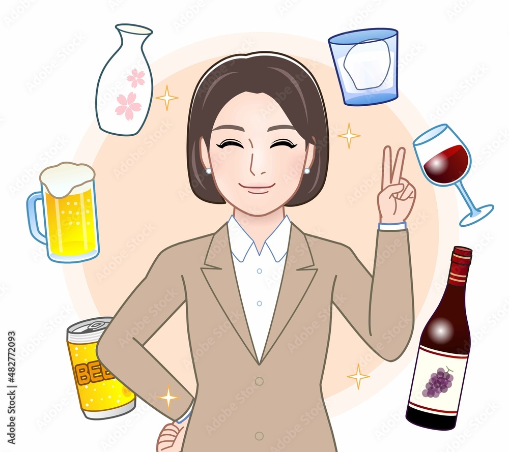 色々なお酒と女性