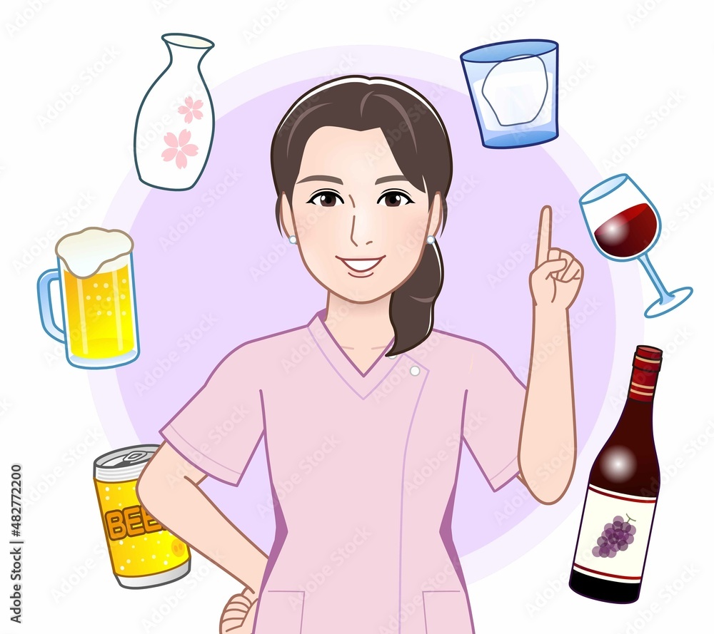 色々なお酒と女性