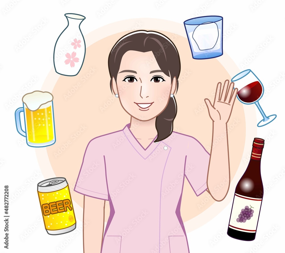 色々なお酒と女性