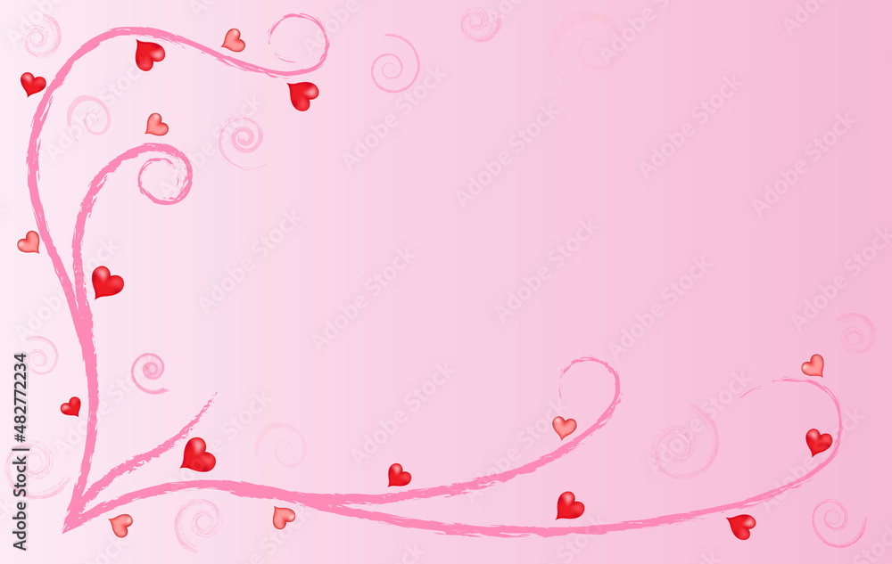 beautiful abstract background of red painted hearts, for Valentine's day beautiful abstract background of red painted hearts, for Valentine's day