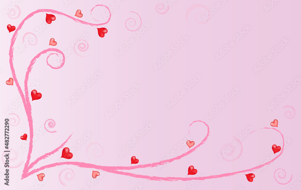 beautiful abstract background of red painted hearts, for Valentine's day beautiful abstract background of red painted hearts, for Valentine's day