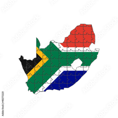 puzzle pieces of south africa map. vector illustration isolated on white background