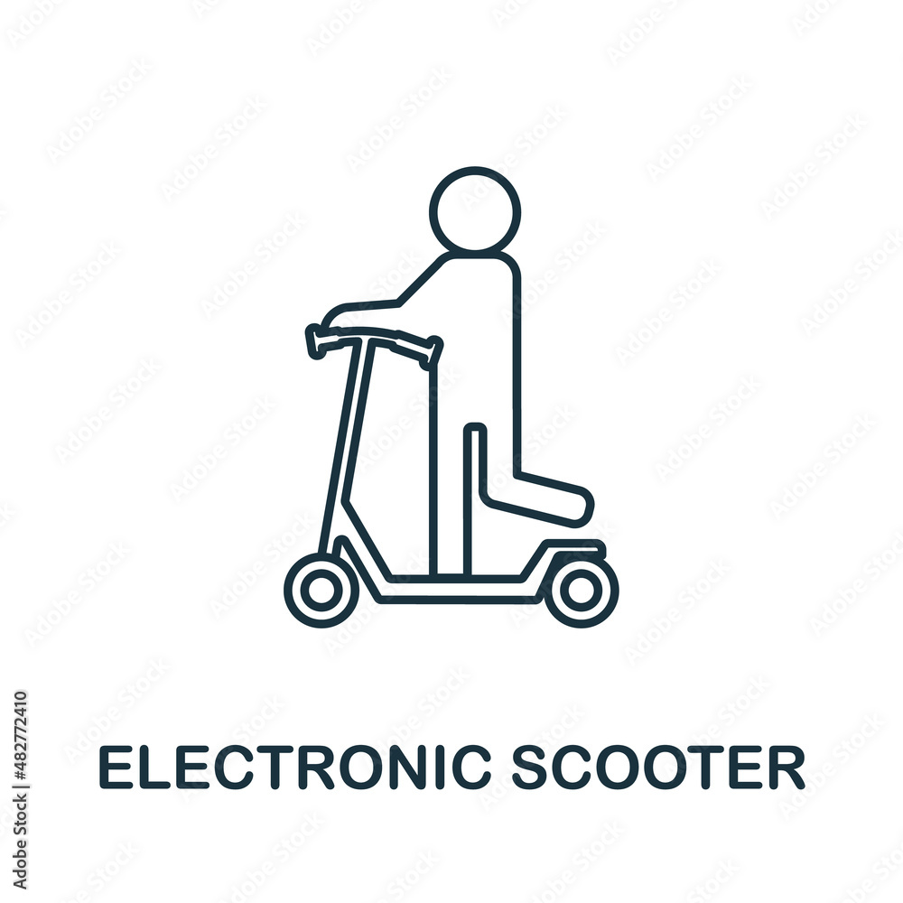 Electronic Scooter icon. Line element from big city life collection. Linear Electronic Scooter icon sign for web design, infographics and more.