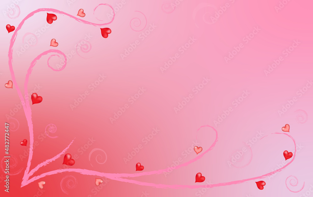 beautiful abstract background of red painted hearts, for Valentine's day beautiful abstract background of red painted hearts, for Valentine's day