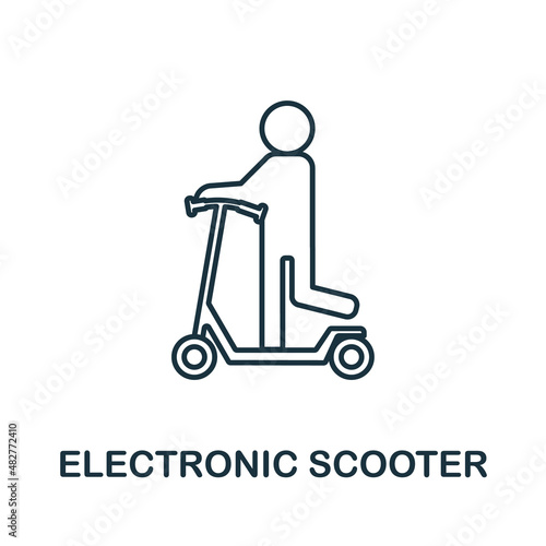 Electronic Scooter icon. Line element from big city life collection. Linear Electronic Scooter icon sign for web design  infographics and more.