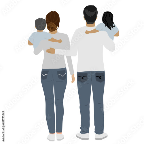 Best friends Family clipart Parents Kids figures selfie teen