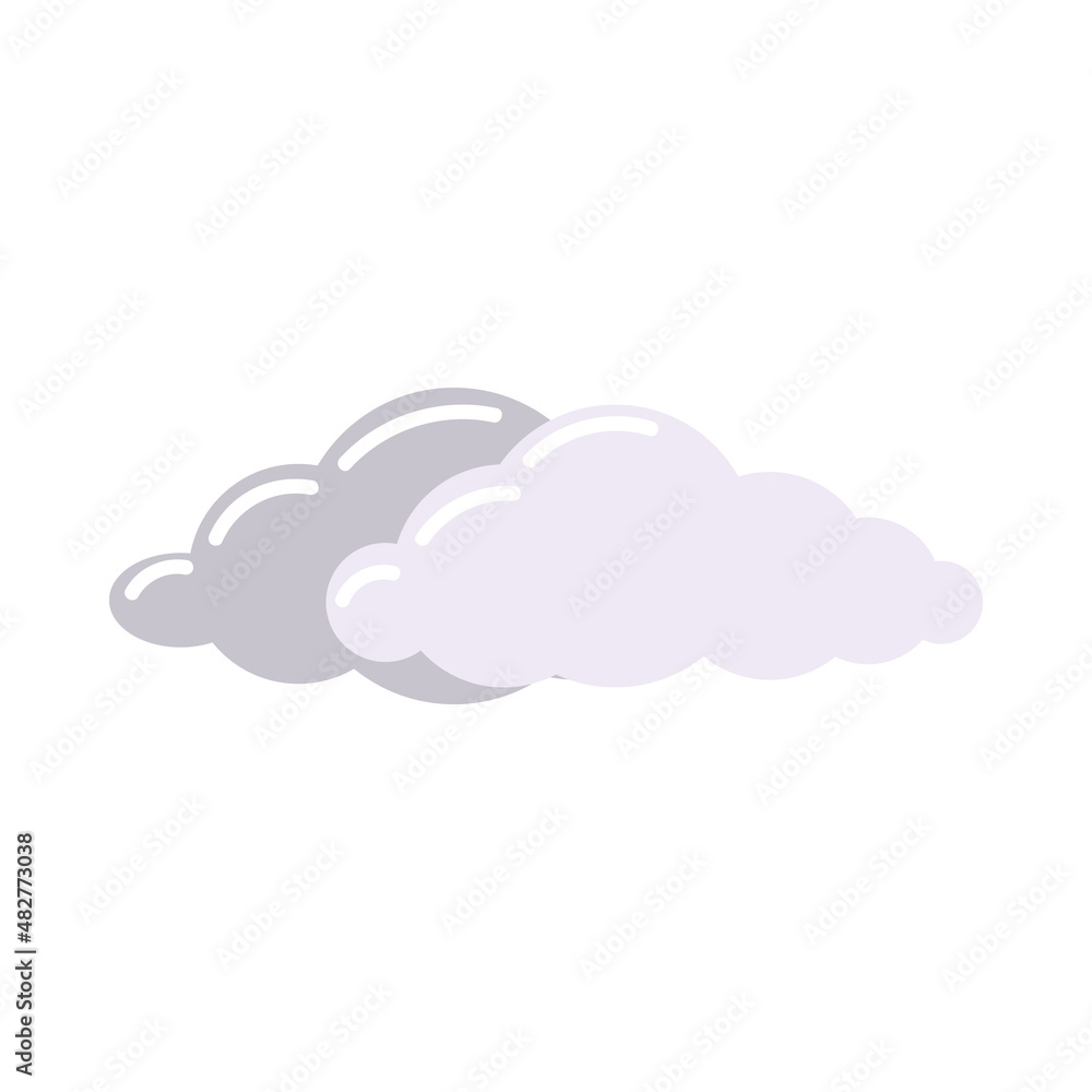 Hand drawn dark blue and light blue clouds in flat style. Clip-art isolated on white background. Hand drawn dark blue and light blue clouds in flat style. Clip-art isolated on white background.