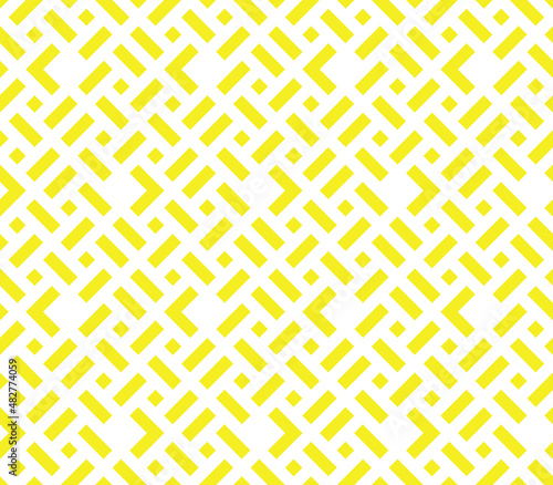 Abstract geometric pattern. A seamless vector background. White and yellow ornament. Graphic modern pattern. Simple lattice graphic design