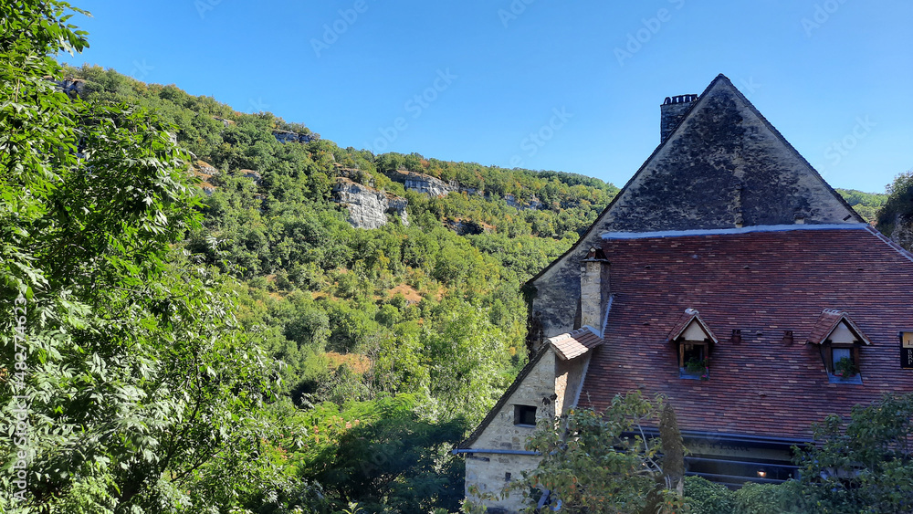Rocamadour historical old town France village mountain cliff in Lot