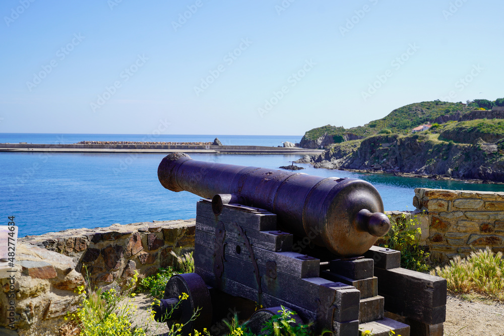 Port-Vendres France castle cannon medieval weapon French coast