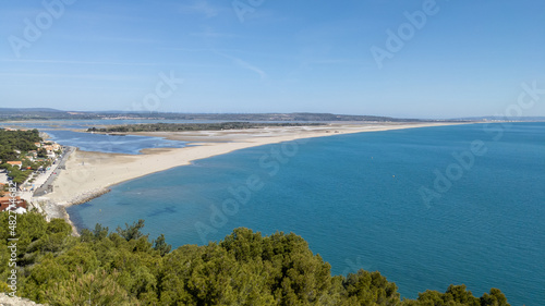 Leucate south mediterranean sea beach natural coast in french Occitanie south france