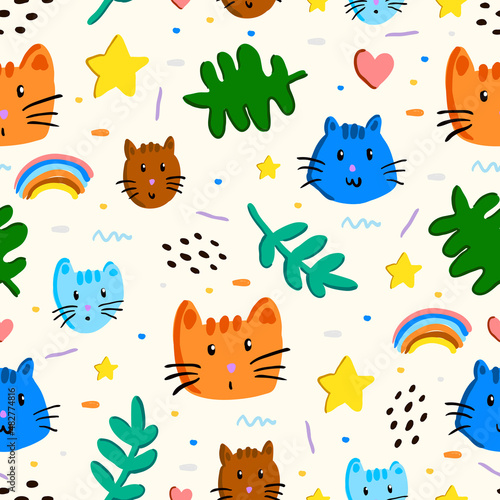 Seamless pattern with hand ...