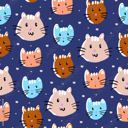 Seamless pattern with hand ...