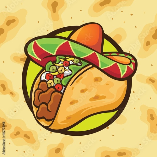 Taco Sombrero Logo Vector Design