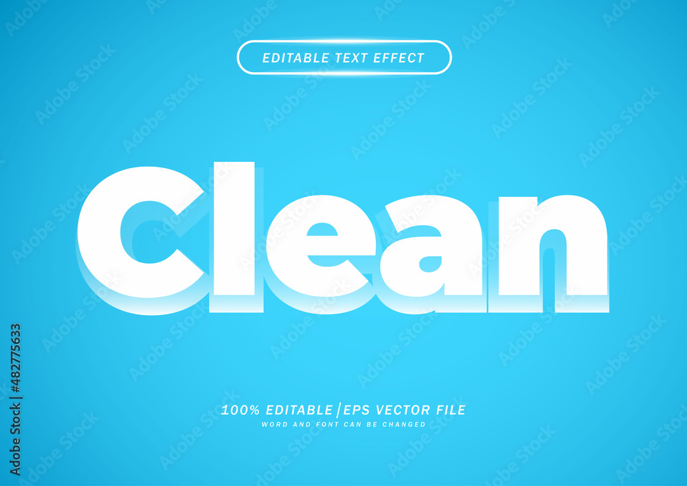 Clean 3d text style effect editable.