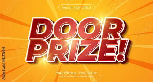 Door Prize 3d editable text effect template style