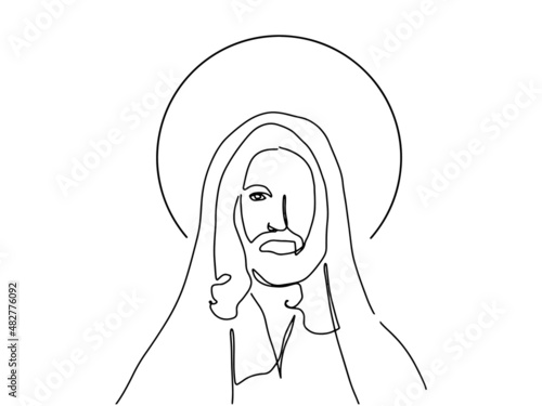 Continuous line drawing of Jesus Christ vector illustration Testament
Bible