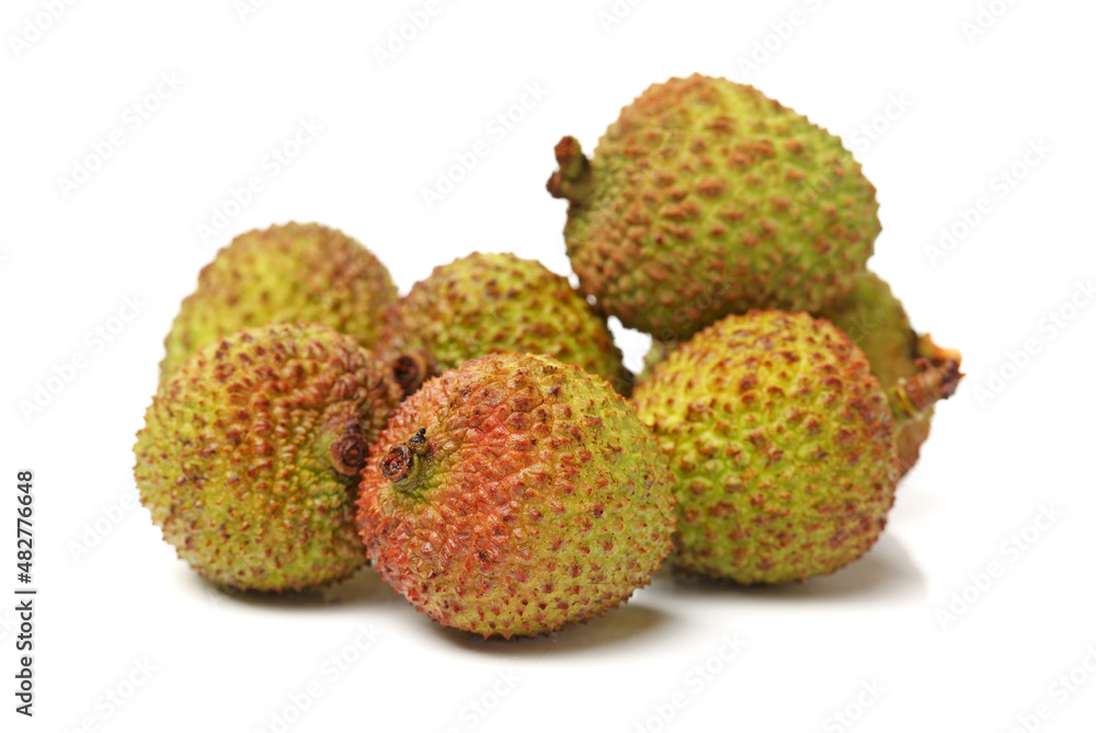 Fresh lychee (Litchi chinensis) isolated on white background Fresh lychee (Litchi chinensis) isolated on white background
