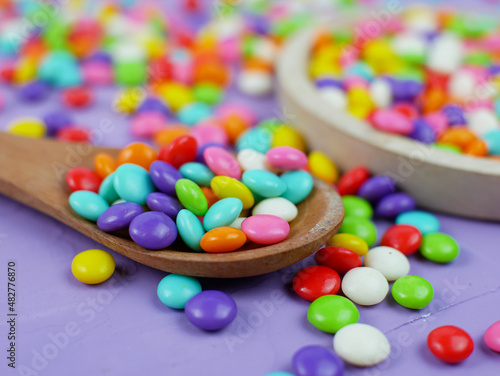 Colorful sweet candy. rainbow candy sprinkles.