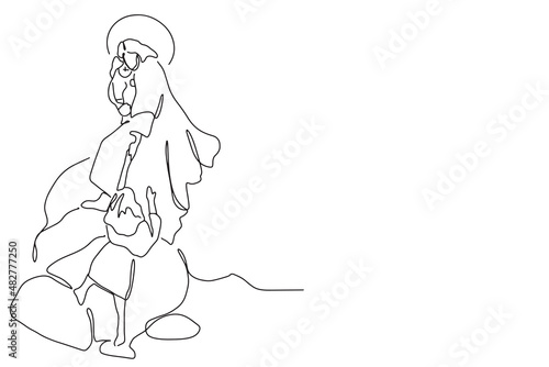 Continuous line drawing of Jesus Christ vector illustration Testament
Bible