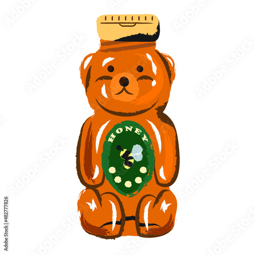 Honey bottle vector illustration