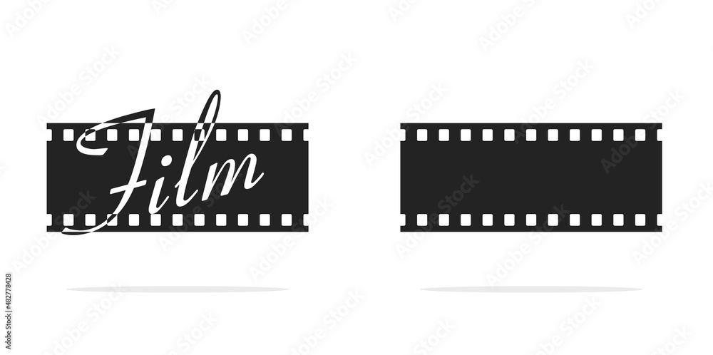 Film strip movie concept vector icon or filmstrip cinema tape frame for copy space text illustration isolated on white background