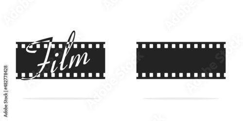 Film strip movie concept vector icon or filmstrip cinema tape frame for copy space text illustration isolated on white background