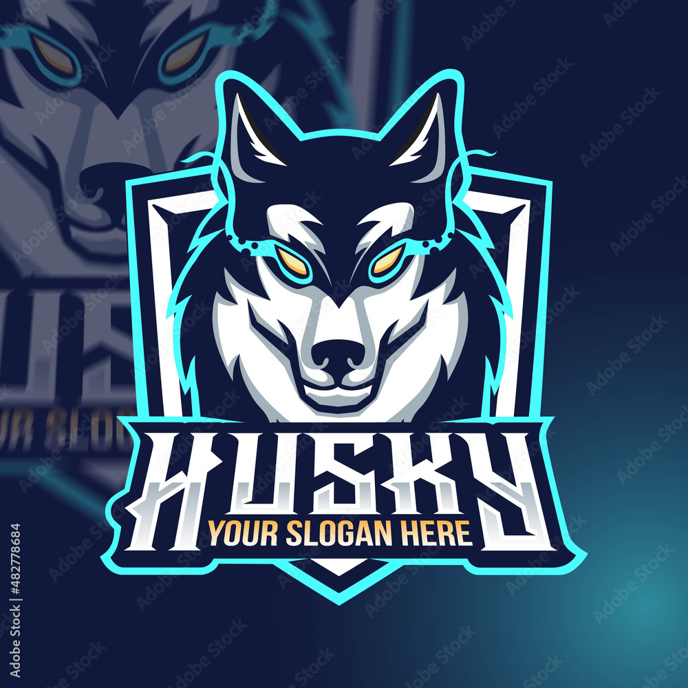 Husky Dog Mascot Gaming Logo Stock Vector Adobe Stock