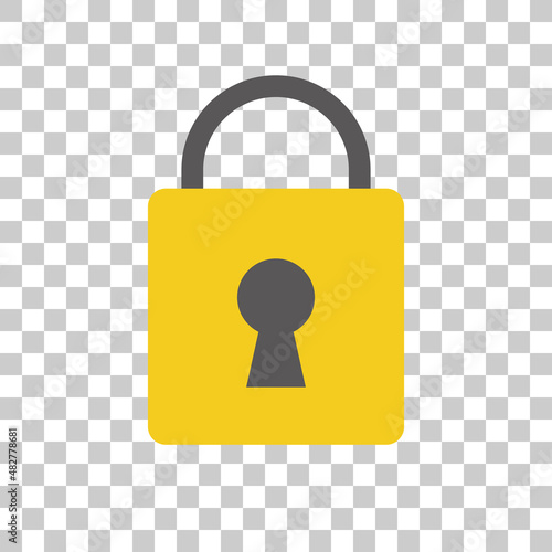 Separated security icons on a transparent background. Padlock vector.