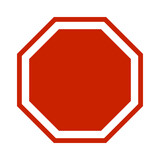 Octagonal red sign icon. Vector.