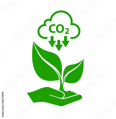 reducing CO2 emissions to stop climate change. green energy background	
