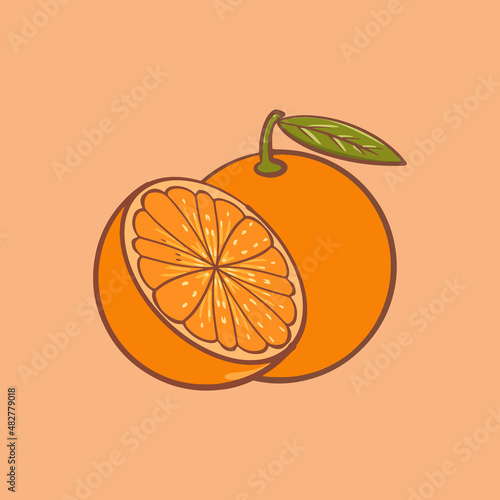 Hand drawn cartoon fruit orange illustration design

