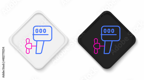 Line Outboard boat motor icon isolated on white background. Boat engine. Colorful outline concept. Vector