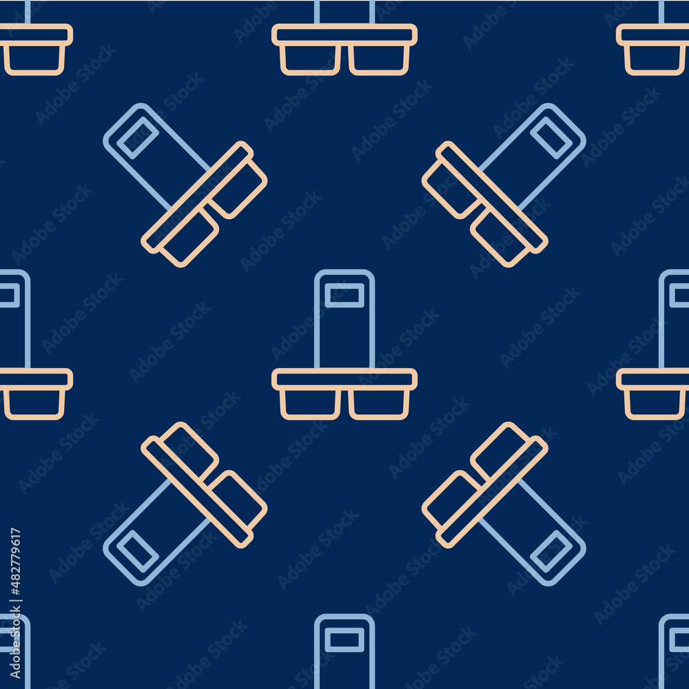 Line Coffee cup to go icon isolated seamless pattern on blue background. Vector Line Coffee cup to go icon isolated seamless pattern on blue background. Vector