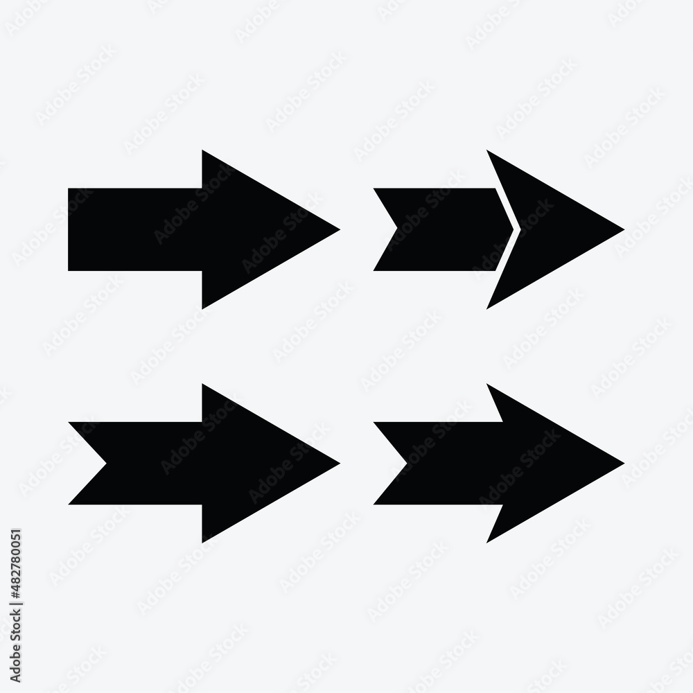 Fototapeta premium Arrow set isolated flat design vector illustration.
