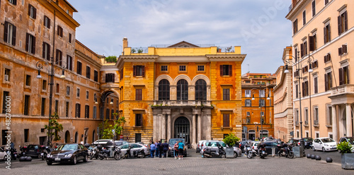 Pontifical Biblical Institute Biblicum of biblical and ancient Near Eastern studies of Jesuits Society of Jesus at Piazza della Pilotta in old town of Rome in Italy