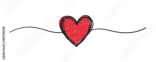 Tangled grungy round scribble hand drawn with thin line, divider shape. Isolated on white background. Vector illustration