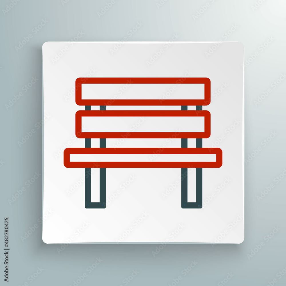 Line Bench icon isolated on white background. Colorful outline concept. Vector Line Bench icon isolated on white background. Colorful outline concept. Vector