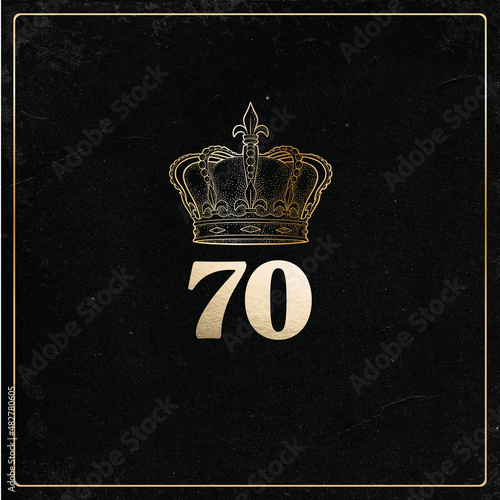 Design template for Platinum Jubilee of Elizabeth II that will be celebrated in 2022 in the Commonwealth to mark the 70th anniversary of the accession of Queen Elizabeth II