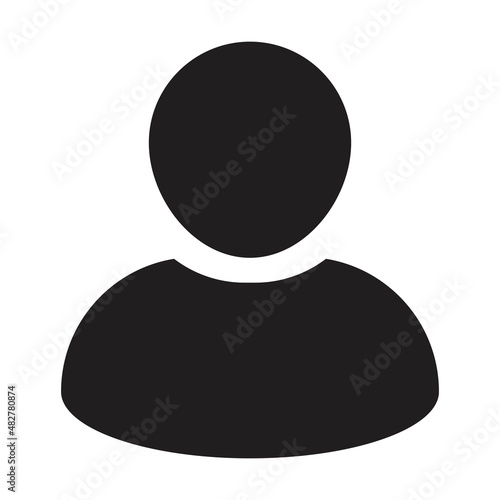 User icon vector male person profile avatar symbol for business in a flat color glyph pictogram sign illustration