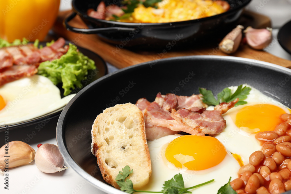 Concept of tasty breakfast, close up and selective focus Concept of tasty breakfast, close up and selective focus