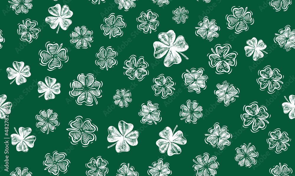 Patrick day, Clover, hand drawn illustration. Patrick day, Clover, hand drawn illustration.